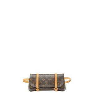 LOUIS VUITTON Brown Monogram Leather Pochette Fanny Pack